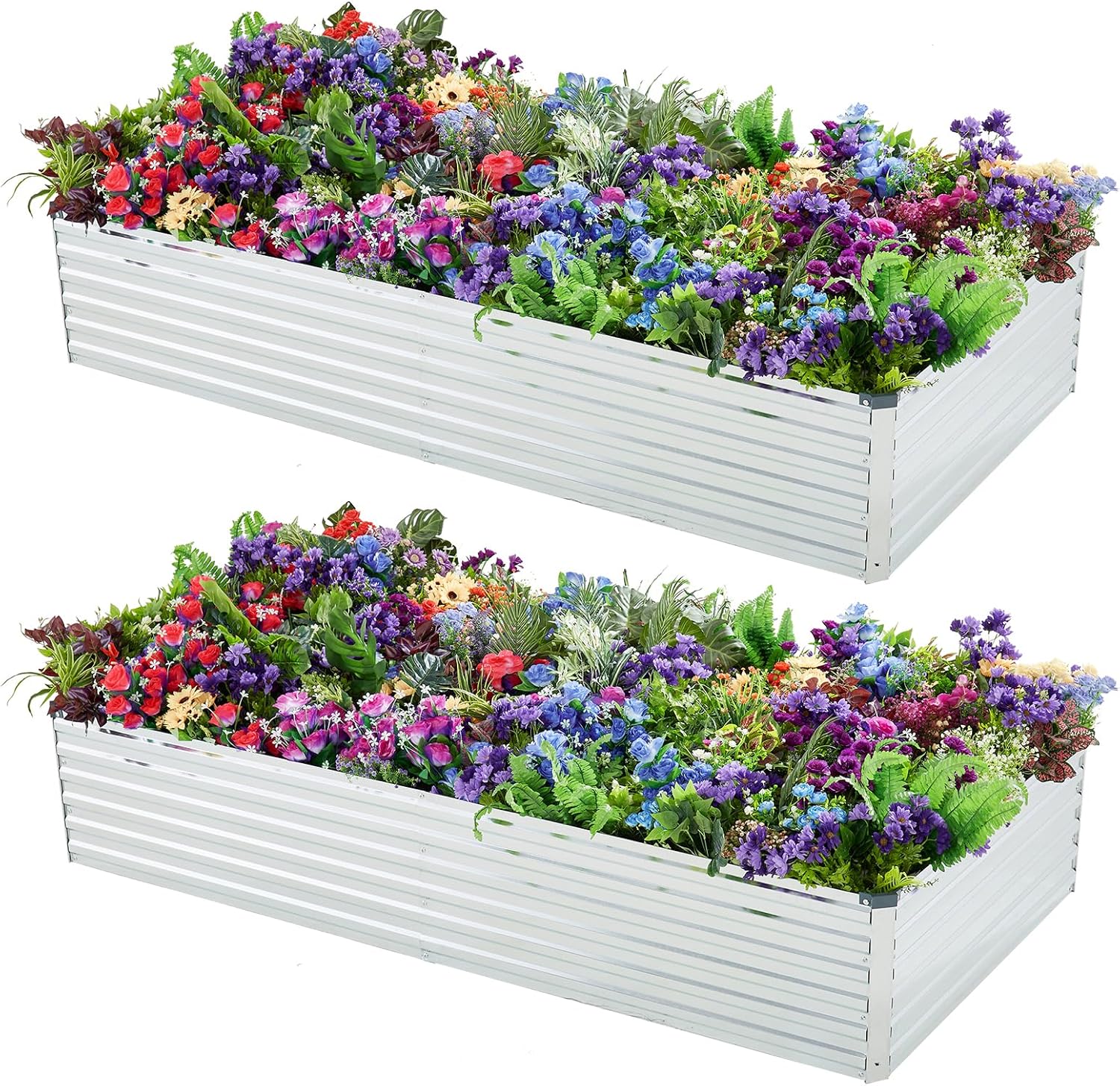 Gardening Tools Box - 2 Pack Galvanized Raised Garden Bed