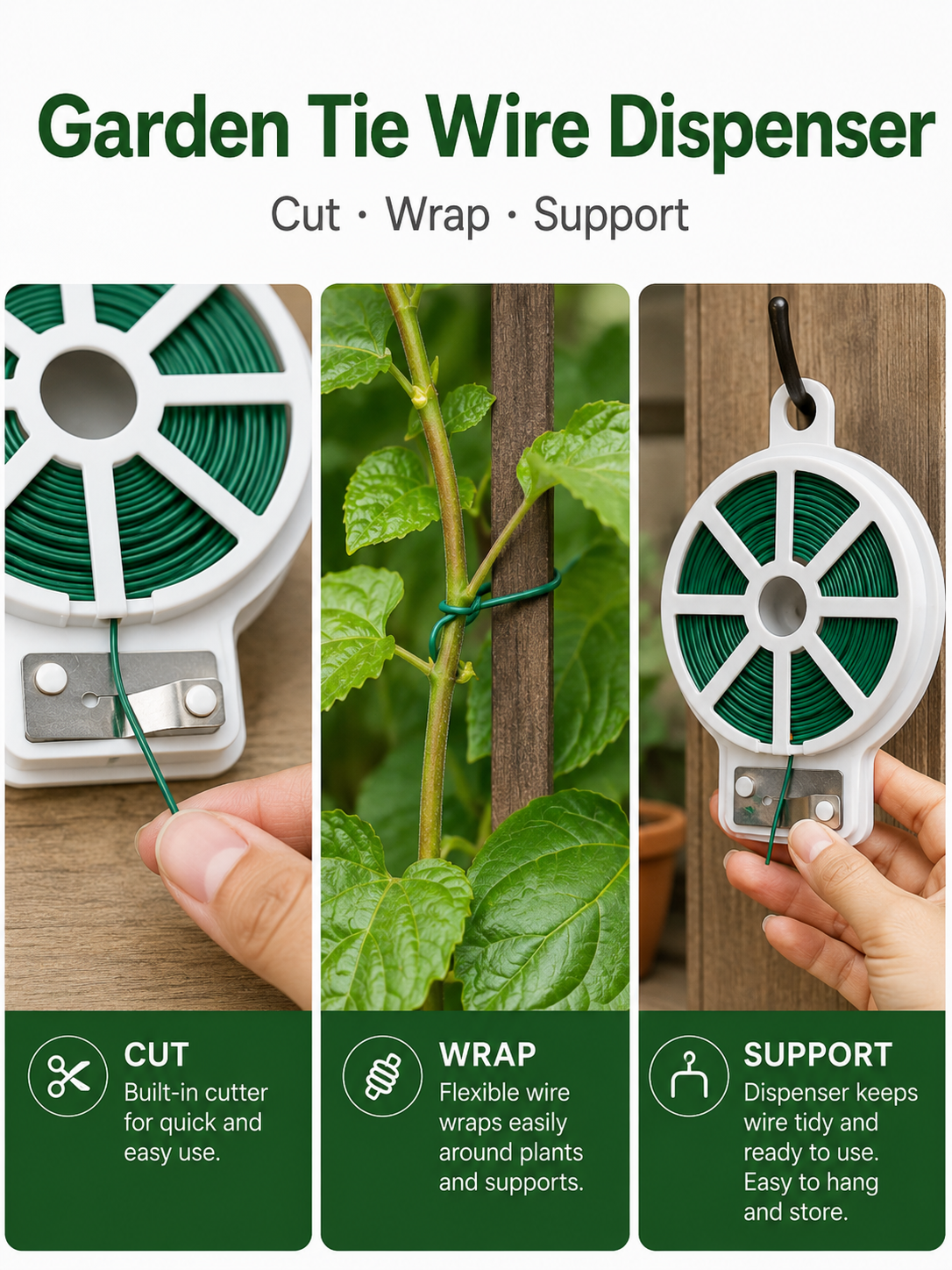 Garden Tie Wire Dispenser with - Garden Wire Twist Tie บทวิจารณ์และราคา