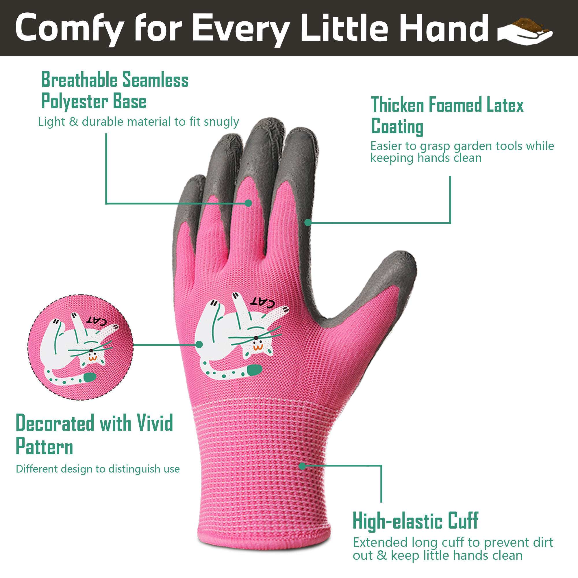4 Pairs Kids Gardening Gloves  - Gardening Tools Kids Set บทวิจารณ์และราคา