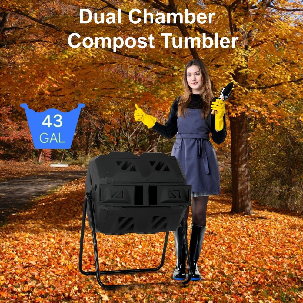 43 Gallon Dual Chamber Tumblin - Compost Bin บทวิจารณ์และราคา
