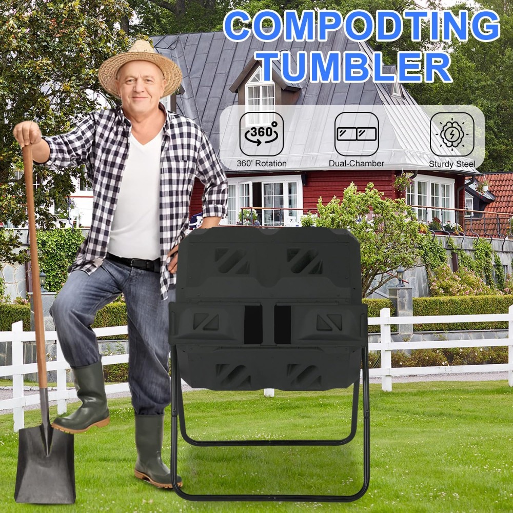 43 Gallon Dual Chamber Tumblin - Compost Bin บทวิจารณ์และราคา