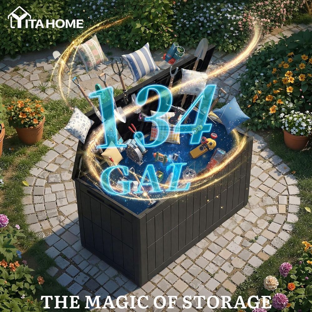 Large 134 Gallon Outdoor Stora - Gardening Tools Box บทวิจารณ์และราคา