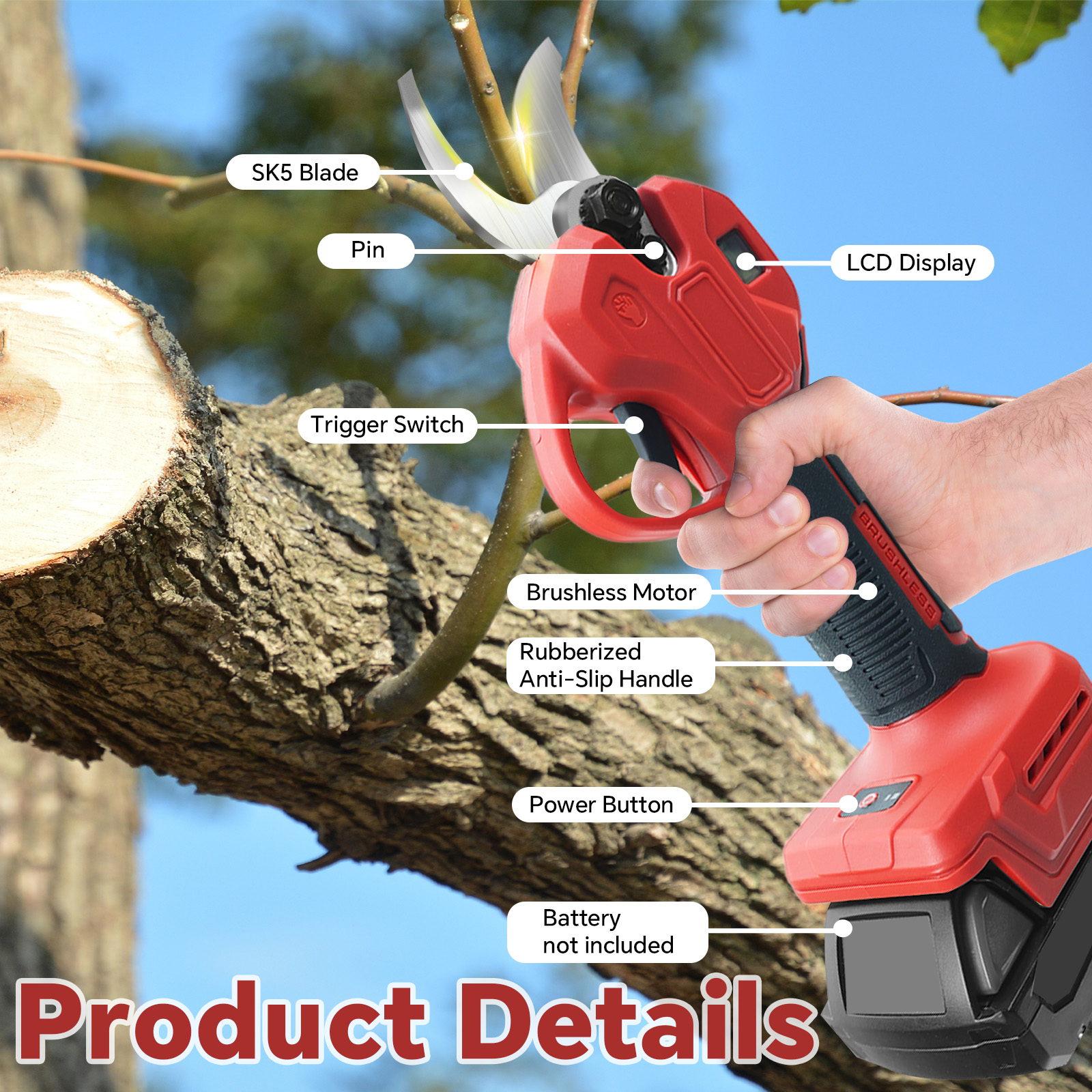 30mm Brushless Electric Prunin - Gardening Tools Basic บทวิจารณ์และราคา