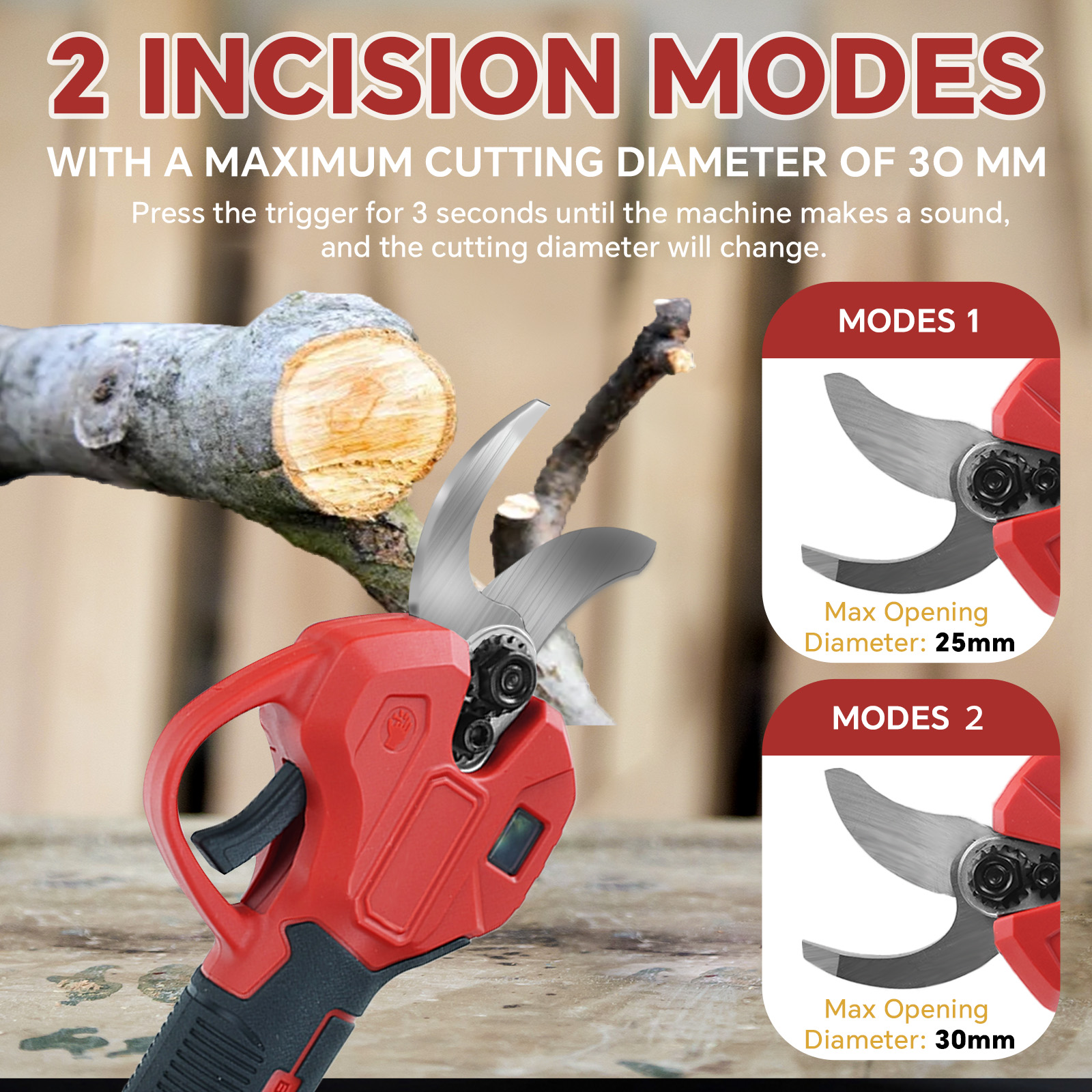 30mm Brushless Electric Prunin - Gardening Tools Basic บทวิจารณ์และราคา