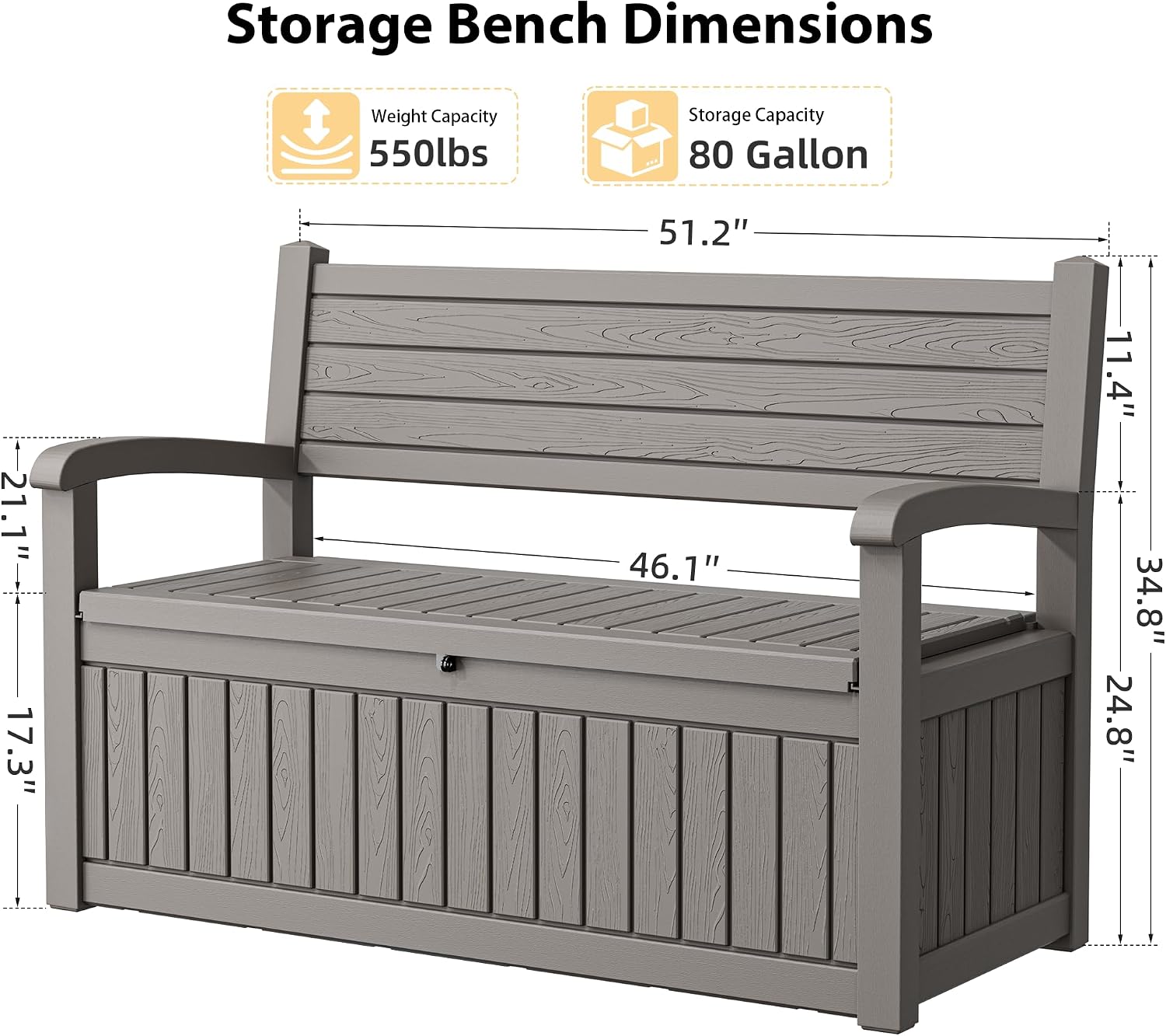 80 Gallon Lockable Deck Bench  - Gardening Tools Box บทวิจารณ์และราคา