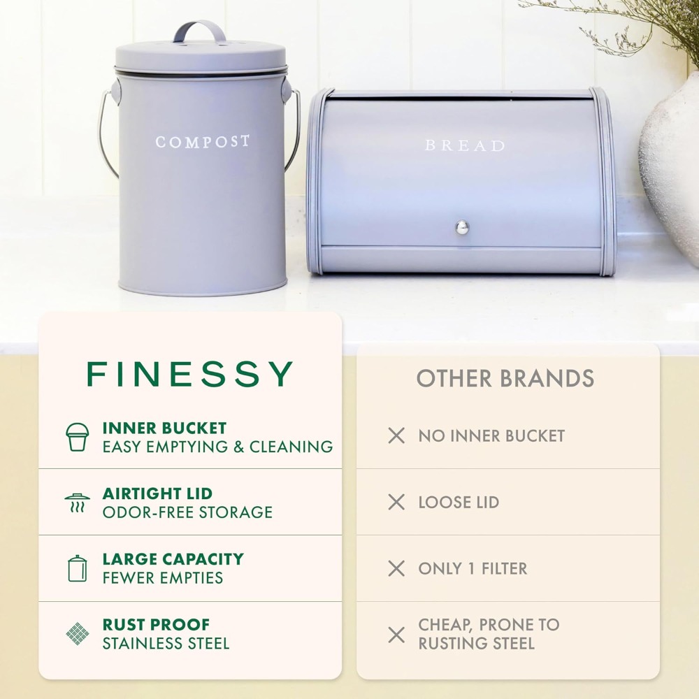 Indoor Compost Bin Kitchen Odo - Compost Bin บทวิจารณ์และราคา
