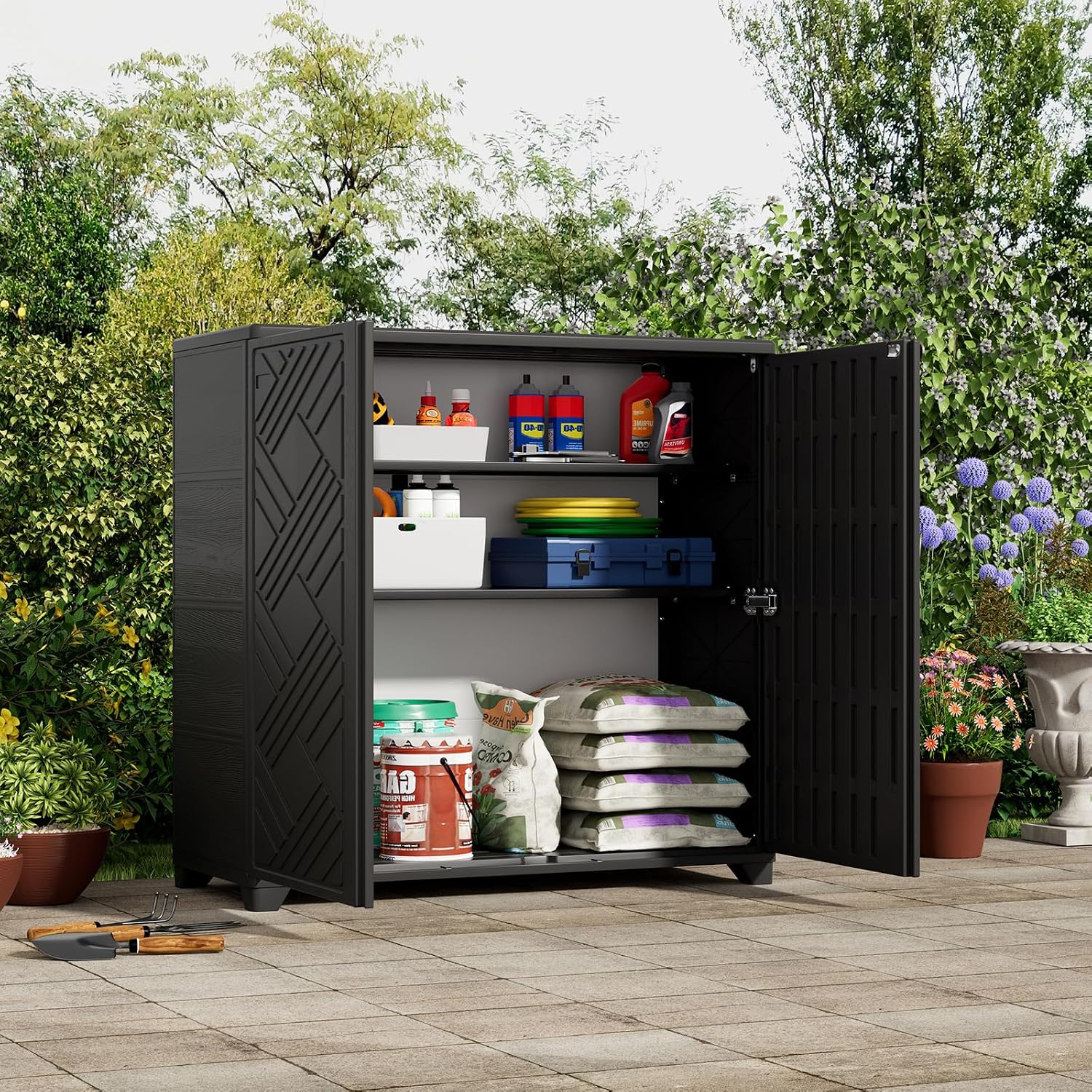 Indoor Outdoor Storage Cabinet - Gardening Tools Box บทวิจารณ์และราคา