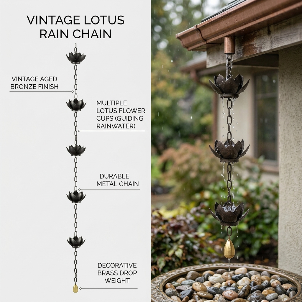 Lotus Rain Chain for Gutter Do - Gardening Tools Basic บทวิจารณ์และราคา