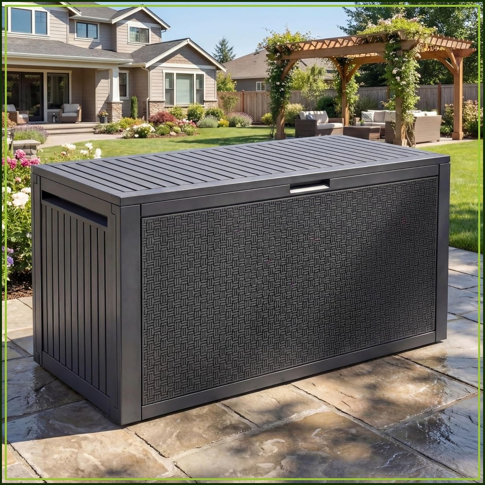 95 Gallon Outdoor Storage Deck - Gardening Tools Box บทวิจารณ์และราคา