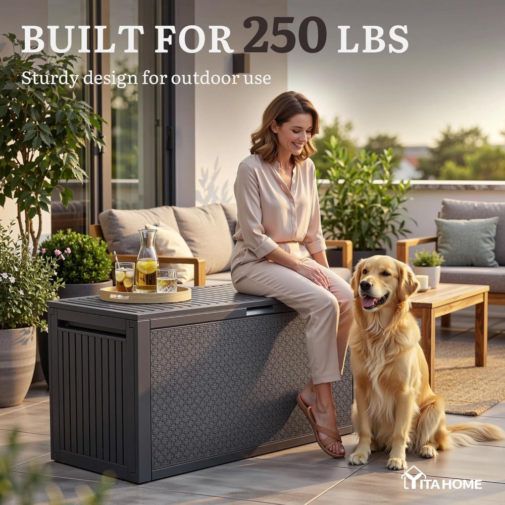 95 Gallon Outdoor Storage Deck - Gardening Tools Box บทวิจารณ์และราคา