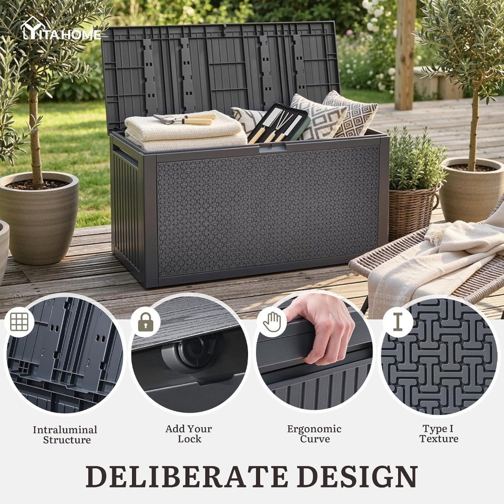 95 Gallon Outdoor Storage Deck - Gardening Tools Box บทวิจารณ์และราคา