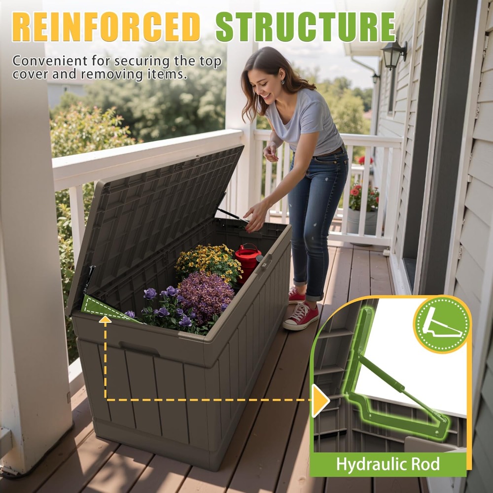 82 Gallon Outdoor Storage Box  - Gardening Tools Box บทวิจารณ์และราคา