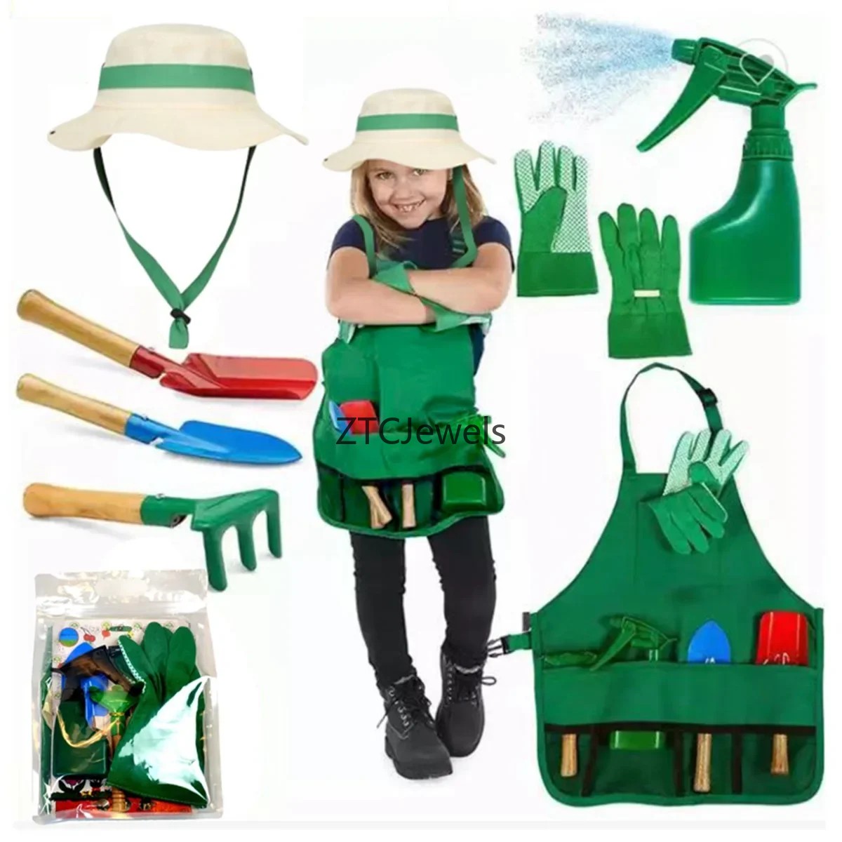 Kids Garden Apron Tool Set wit - Gardening Tools Kids Set บทวิจารณ์และราคา