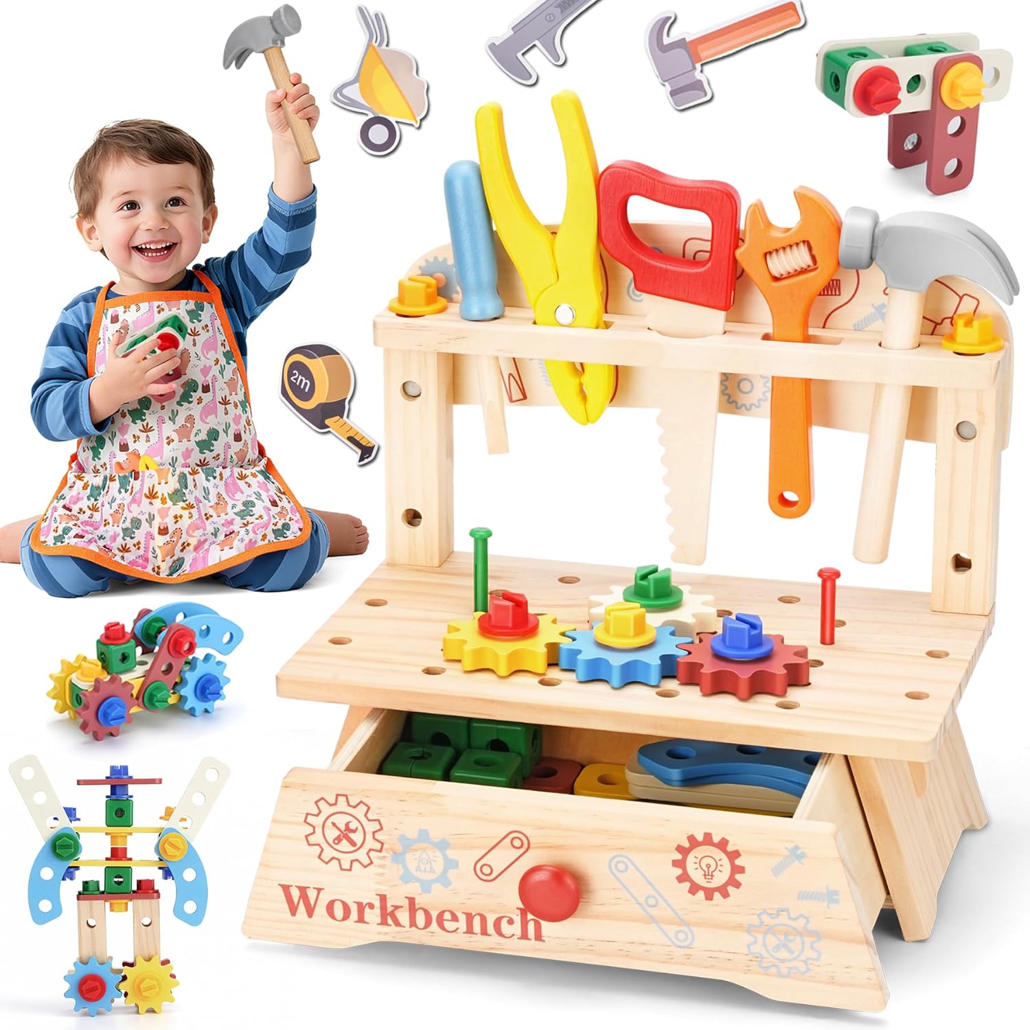 Wooden Tool Bench for Kids,Mon - Gardening Tools Kids Set บทวิจารณ์และราคา