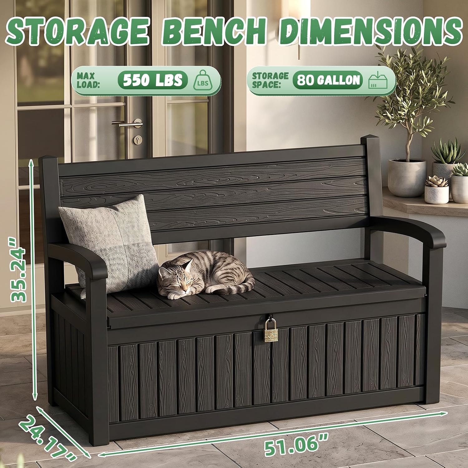 Large Outdoor Storage Bench De - Gardening Tools Box บทวิจารณ์และราคา