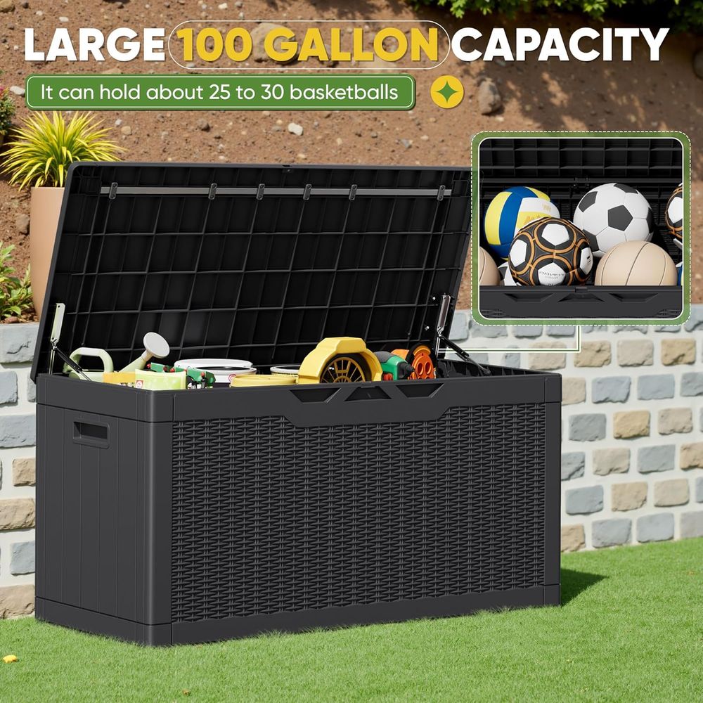 100 Gallon Outdoor Storage Box - Gardening Tools Box บทวิจารณ์และราคา
