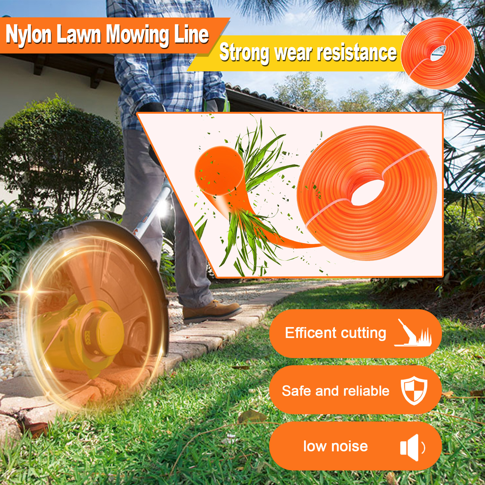 1.6mm～3mm*15M Round Nylon Trim - Gardening Tools Basic บทวิจารณ์และราคา