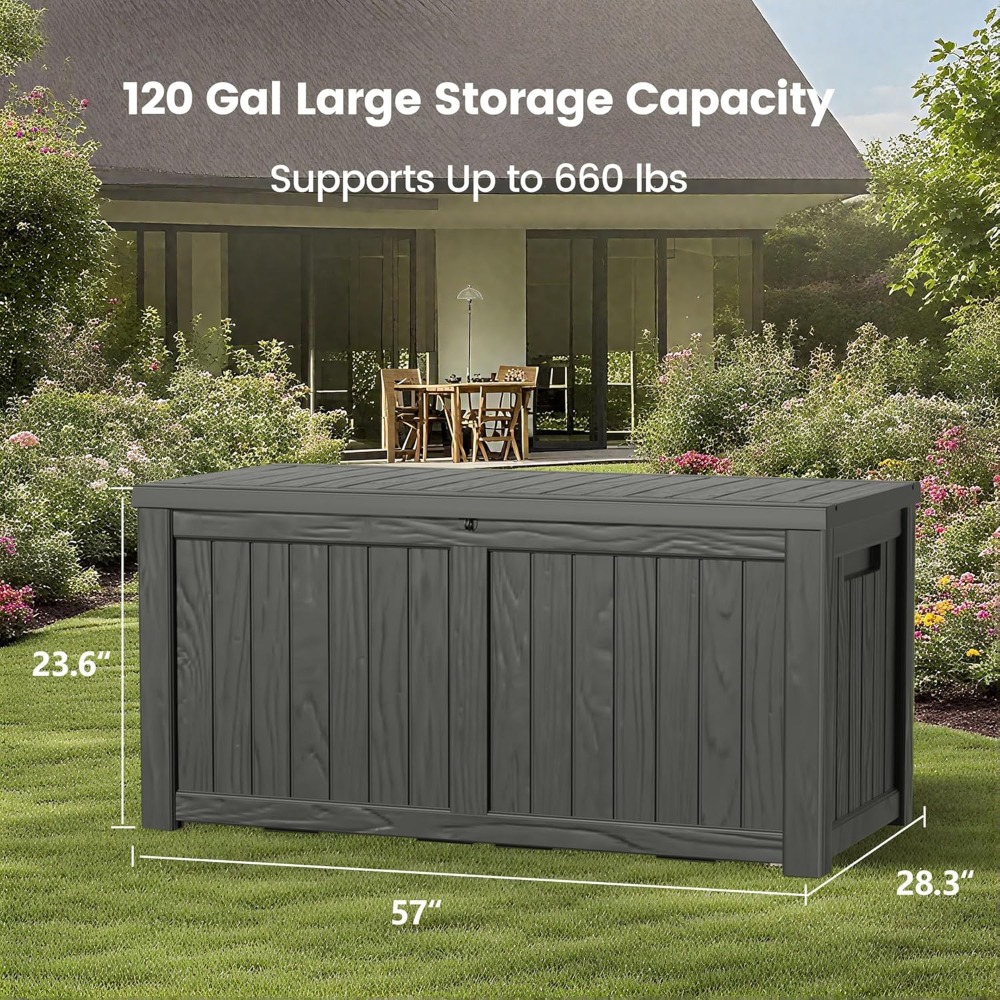 120 Gallon Outdoor Storage Box - Gardening Tools Box บทวิจารณ์และราคา