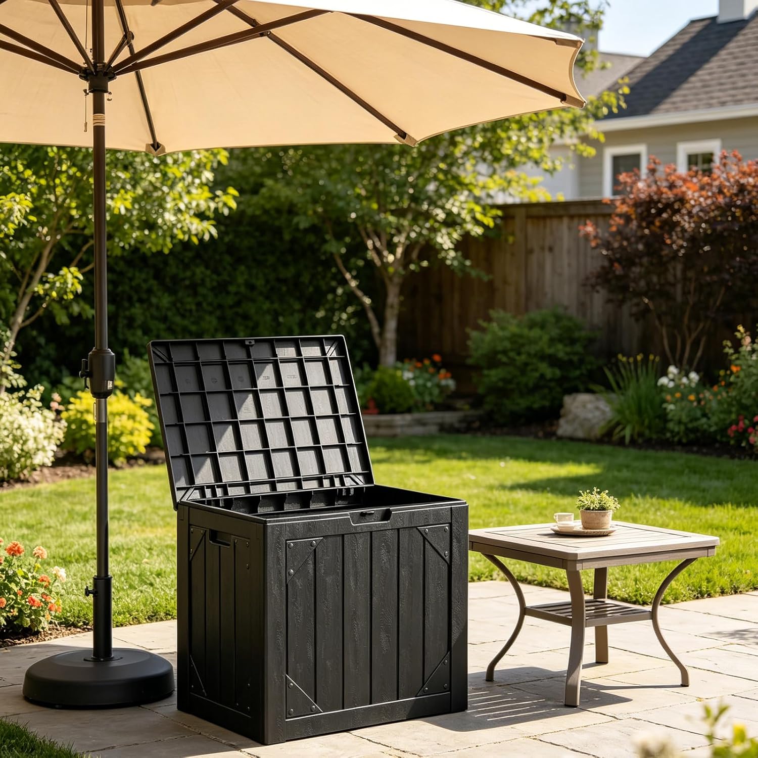 30 Gallon Outdoor Storage Box  - Gardening Tools Box บทวิจารณ์และราคา