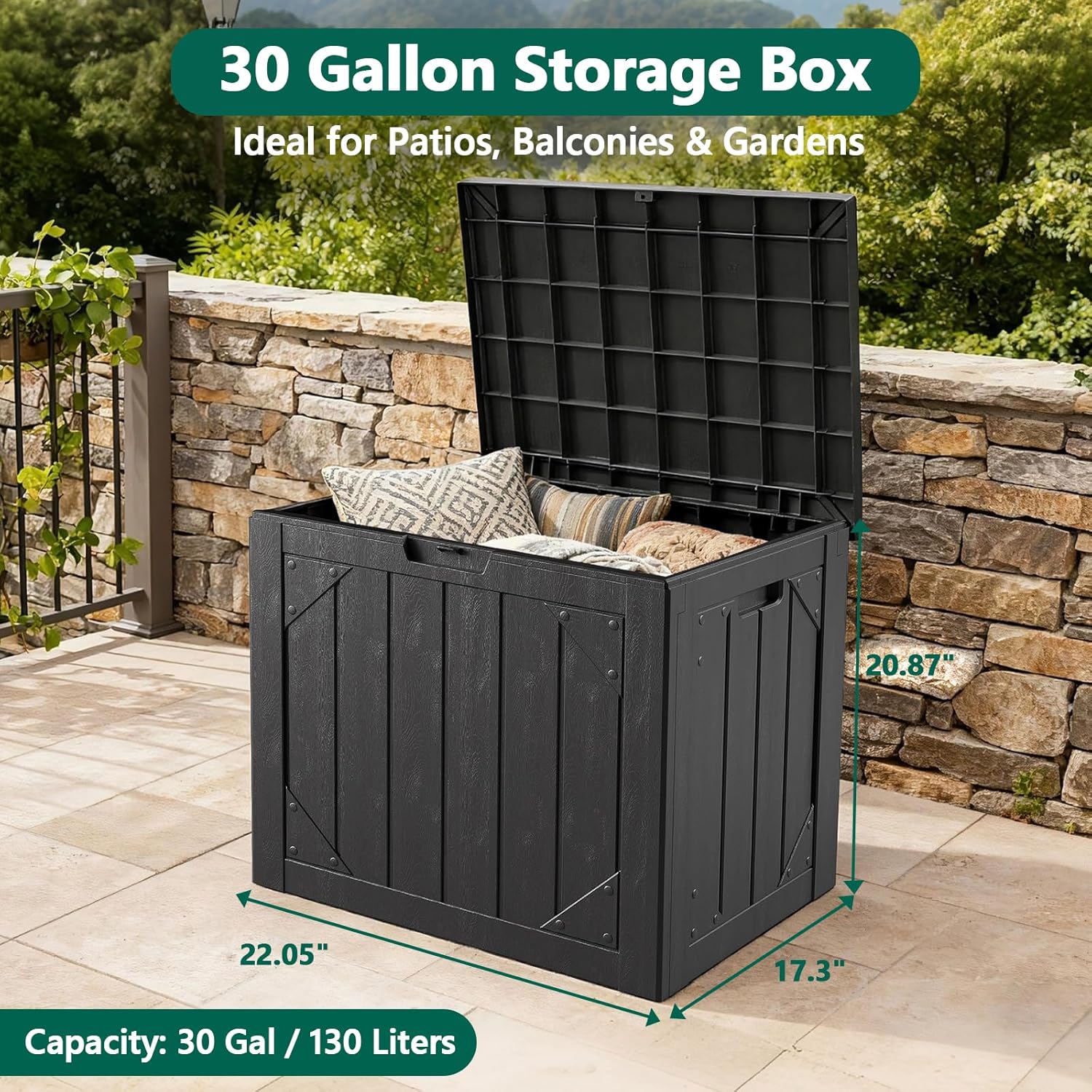 30 Gallon Outdoor Storage Box  - Gardening Tools Box บทวิจารณ์และราคา