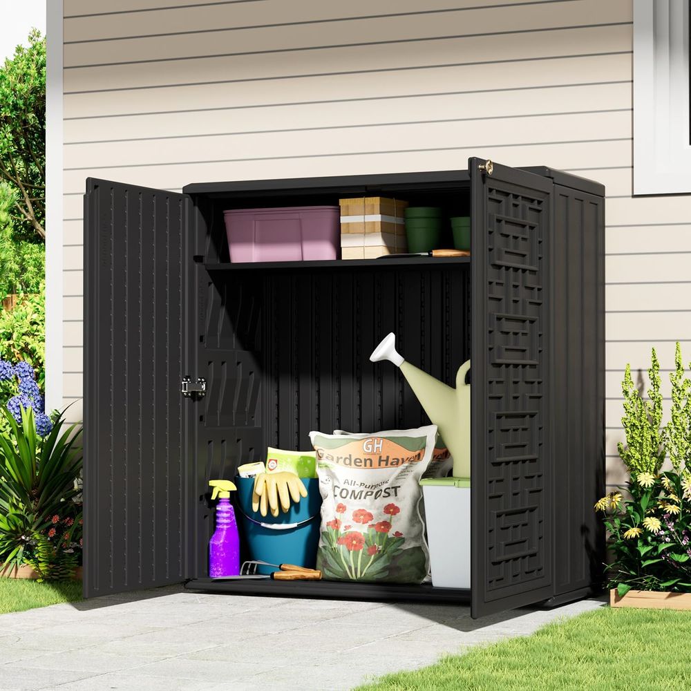 Weatherproof Resin Outdoor Sto - Gardening Tools Box บทวิจารณ์และราคา