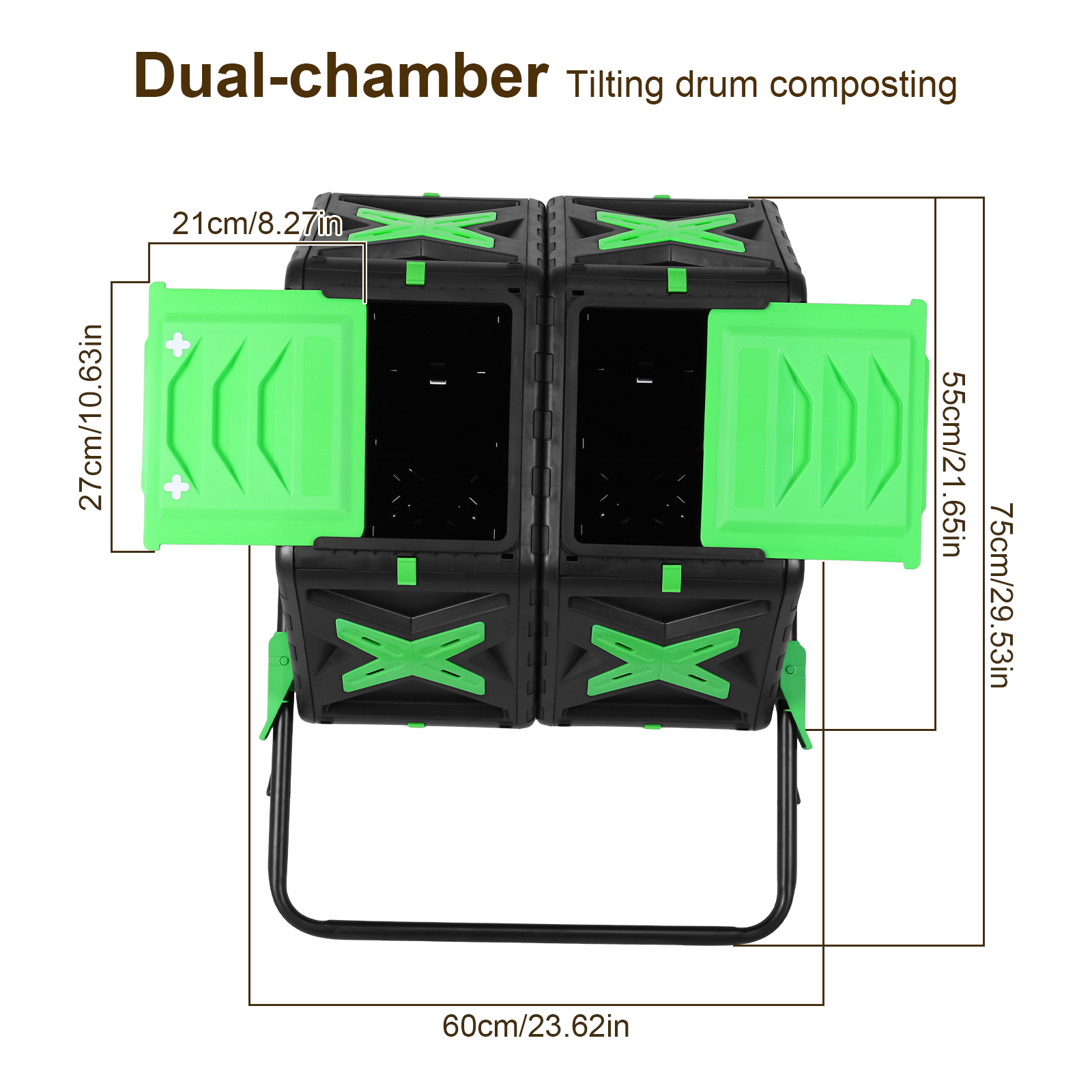 140L Dual Chamber Outdoor Tumb - Compost Bin บทวิจารณ์และราคา