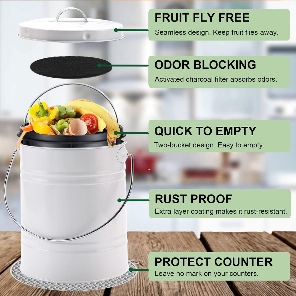 1 Gallon Compost Bin for Kitch - Compost Bin บทวิจารณ์และราคา