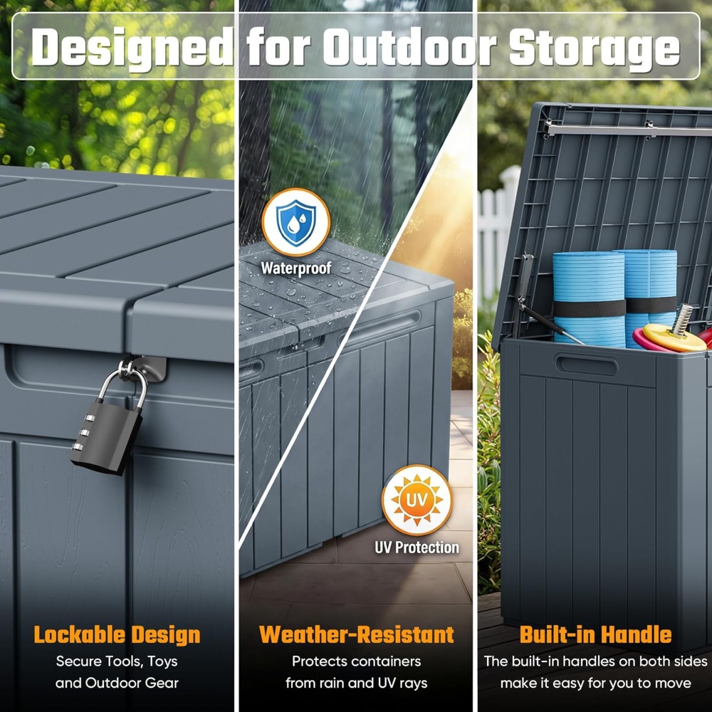 110 Gallon Outdoor Storage Box - Gardening Tools Box บทวิจารณ์และราคา