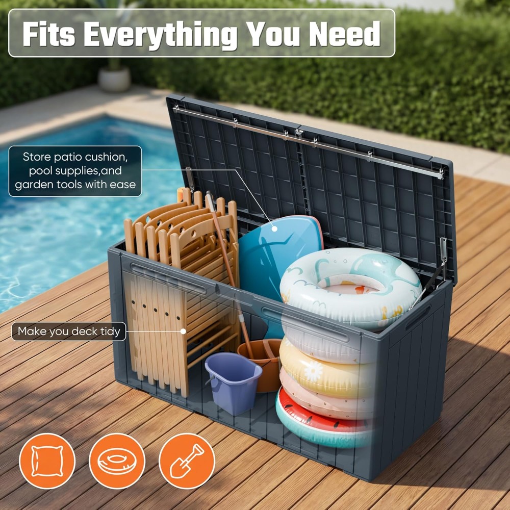 110 Gallon Outdoor Storage Box - Gardening Tools Box บทวิจารณ์และราคา