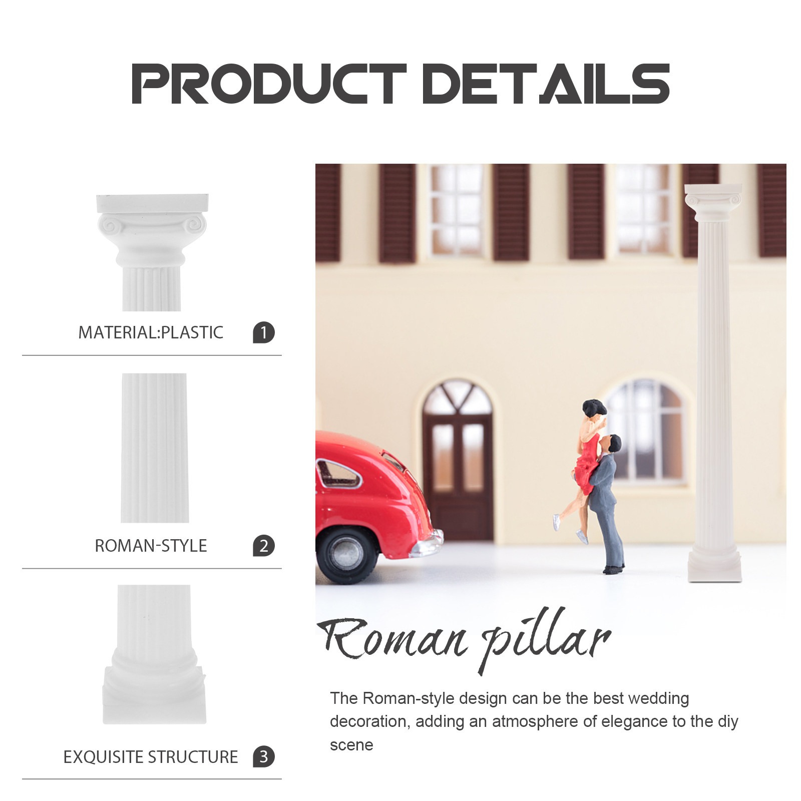 6Pcs Roman Pillars Mini Column - Gardening Tools Photo บทวิจารณ์และราคา