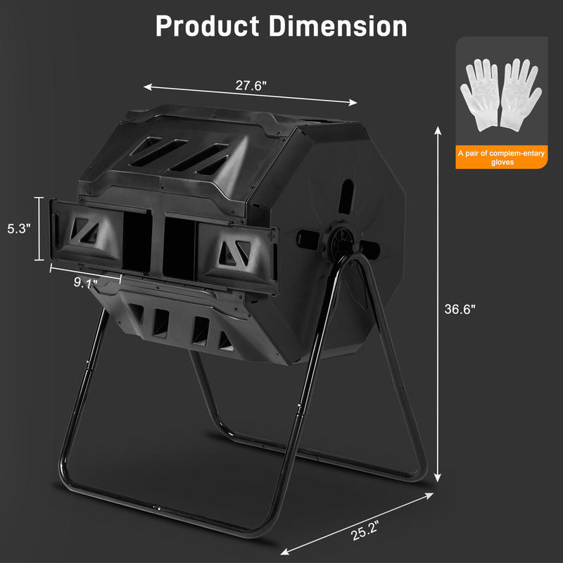 42-gallon Black Plastic Compos - Compost Bin บทวิจารณ์และราคา